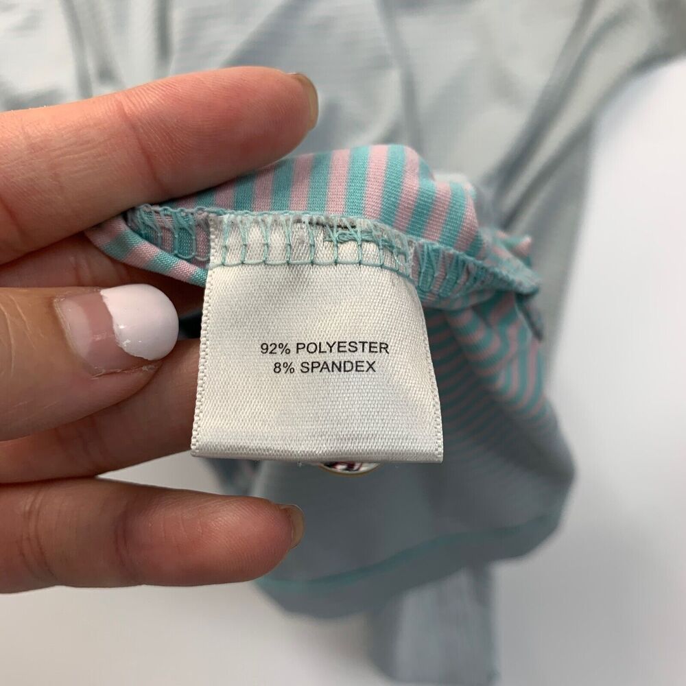 Peter Millar Polo Shirt Mens L Large Blue Pink Performance Summer Comfort *READ - Picture 13 of 16
